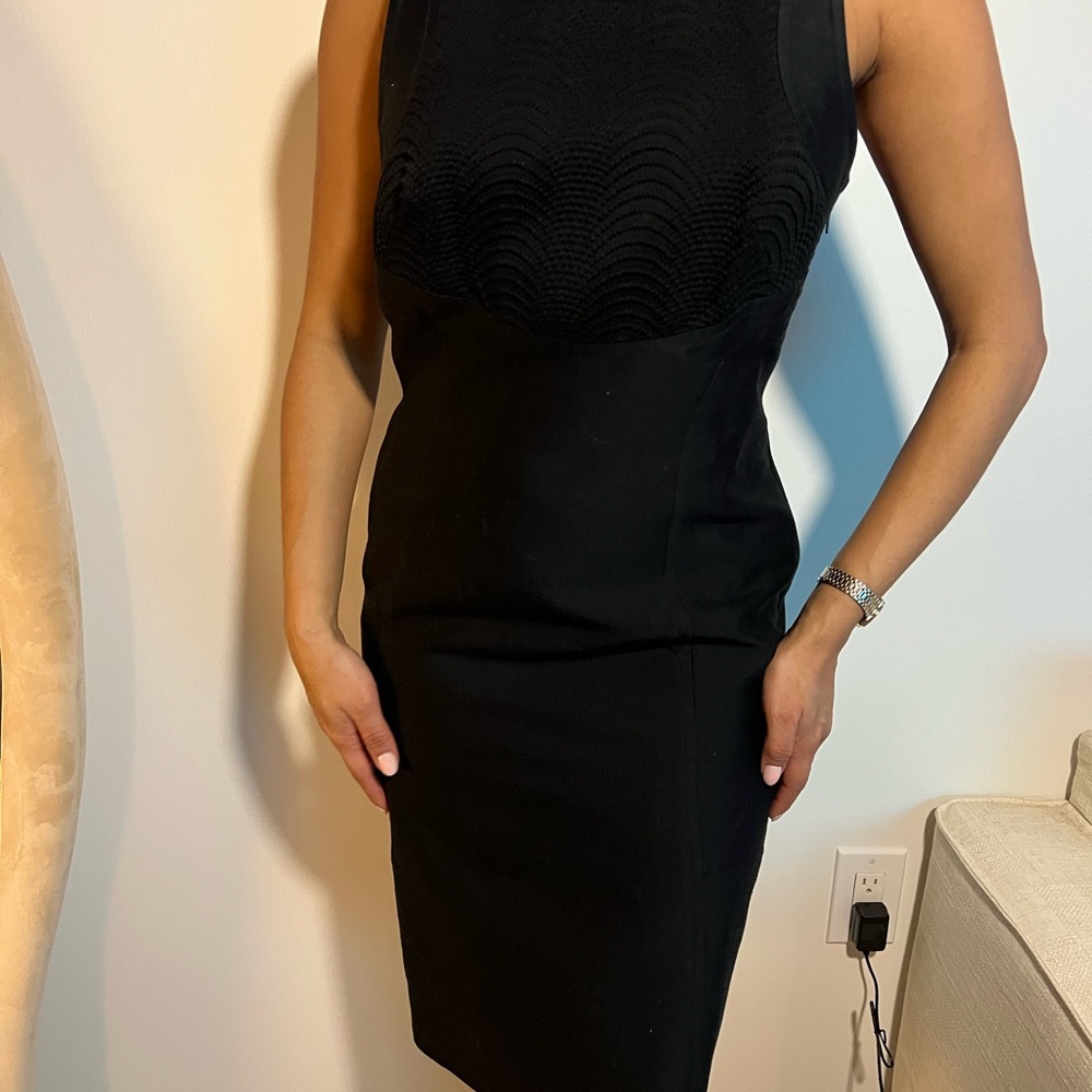 Versace Black Halter Sheath Midi Dress